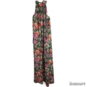 Judith March Bold Floral Print High Neck Halter Maxi Dress